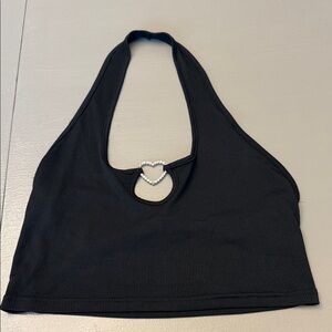 SHEIN | Black Halter Top with Heart